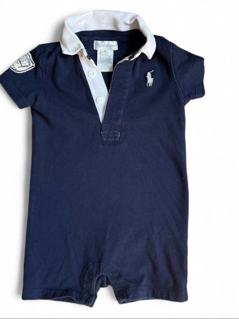Ralph Lauren Navy and White Polo Romper